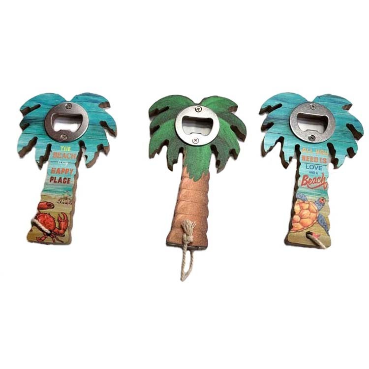 Custom 3D Printing Beach Souvenir MDF Wood Palm Tree Bottle Opener