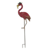 Outdoor Garden Decoration Metal Animal Stake Pink Art Flamingo Yard Ornament