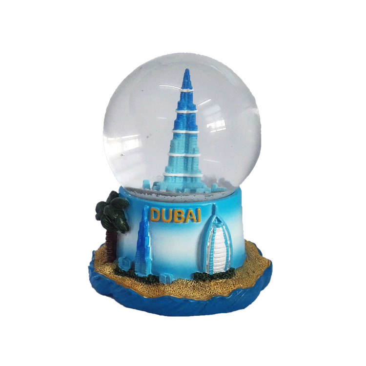 Wholesale Resin 3D Building Tower Tourist Souvenir Dubai Snow Globe