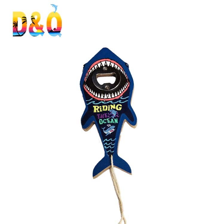 Printing Custom Animal Shape Hanging Opener Bottle MDF Shark Bottle Opener