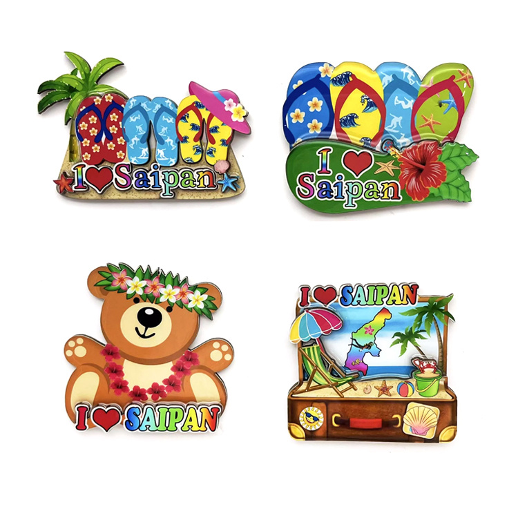 New Design Customized Wooden Magnets Beach Island Spain Mallorca Souvenir Fridge Magnet