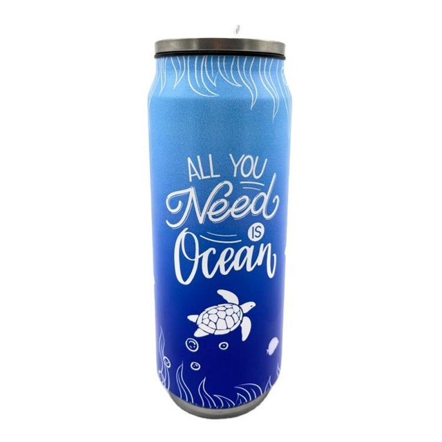 Custom Logo Print Stainless Steel Tourist Souvenir Can Shape Water Bottle