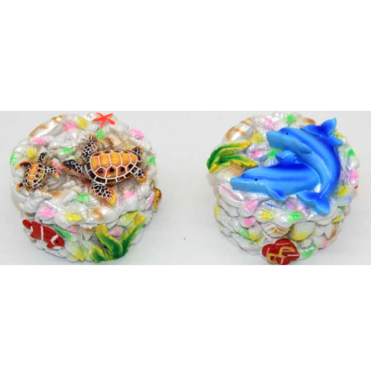 Wholesale Custom Ocean Animal Shape Shell Beach Souvenir Resin Turtle Trinket Box