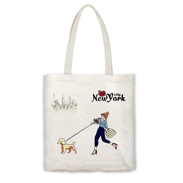 Reusable Large New York Souvenir Shopping Handbag School Bag Canvas Tote Bag