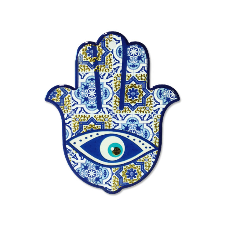 Wholesale Turkish Hand Shape Lucky Ceramic Vintage Evil Eye Coaster Set