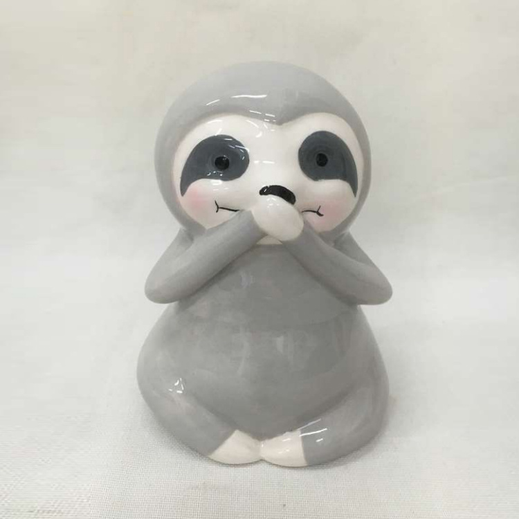 Wholesale Lucky Cute Animal Statue Ceramic Sloth Figurine