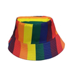 Wholesale Fashion Trendy Double Sided Reversible Rainbow Color Print Stripe Bucket Hat