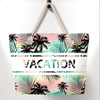 Custom Logo Tropical Printing Canvas Seaside Summer Souvenir Fiji Beach Tote Bag