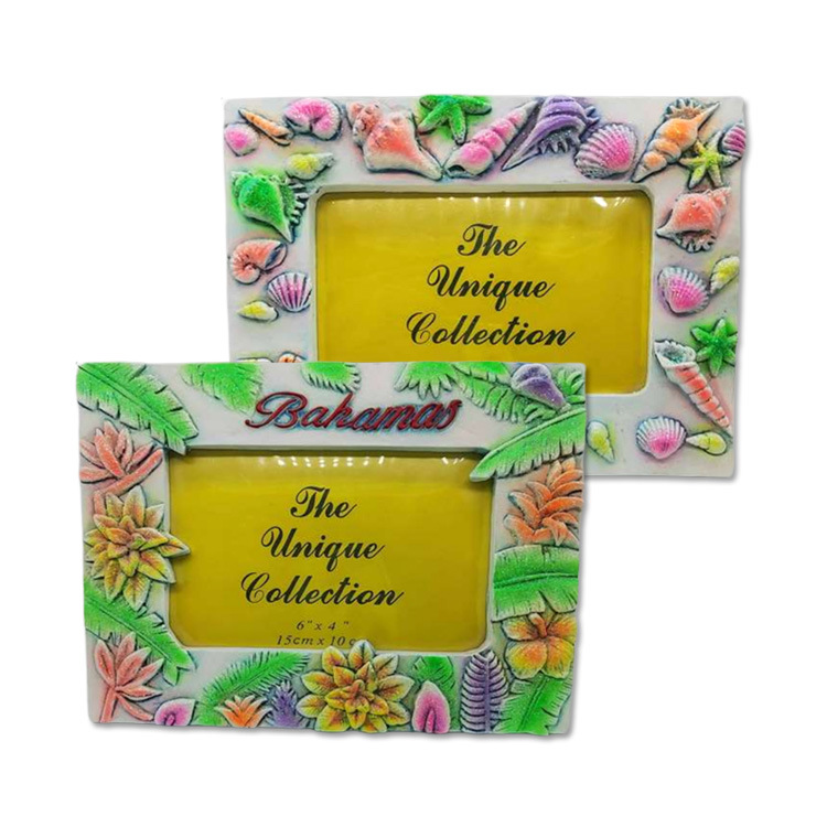 Custom Logo Sea Ocean Beach Picture Frame 4X6 Resin Bahamas Souvenirs Photo Frame