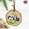 Natural Wood Christmas Ornament Hanging Custom Sublimation Ski Christmas Ornaments