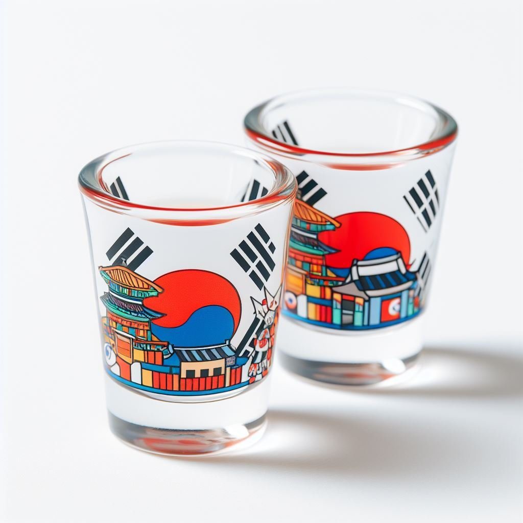 Custom Logo 1.5oz World Country Souvenir Korean Shot Glass