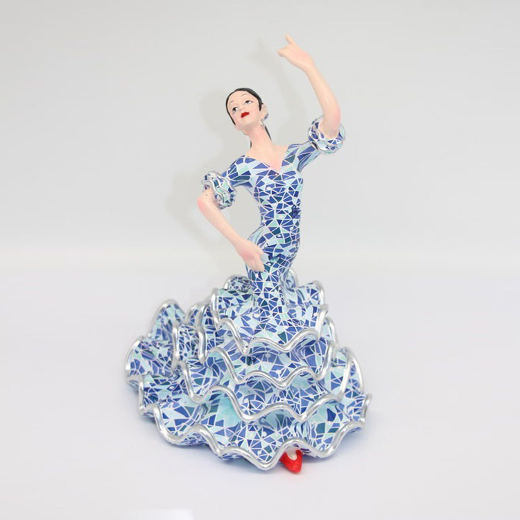 Factory Wholesale Resin Home Decor Statue Spain Espana Souvenir Dancer Flamenco Sculpture