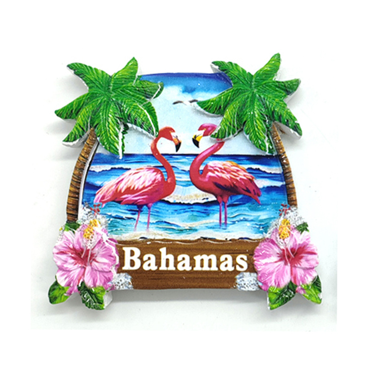 Custom Resin 3D Printing Tropical Beach Coconut Palm Tree Polynesian Souvenirs Fridge Magnet