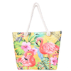 Wholesale Custom Canvas Summer Colorful Tote Bags Flamingo Tropical Beach Bag