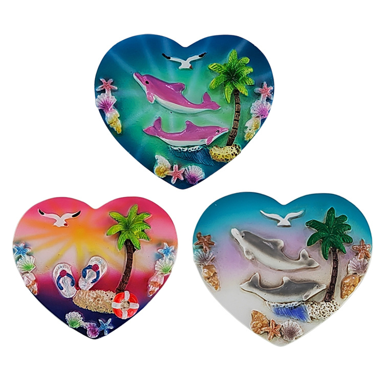 Custom Logo Hand Painted Tropical Island Beach Souvenir Turtle Resin Fridge Magnet