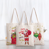 Custom Print Canvas Cotton Christmas Shopping Bag Christmas Tote Bag