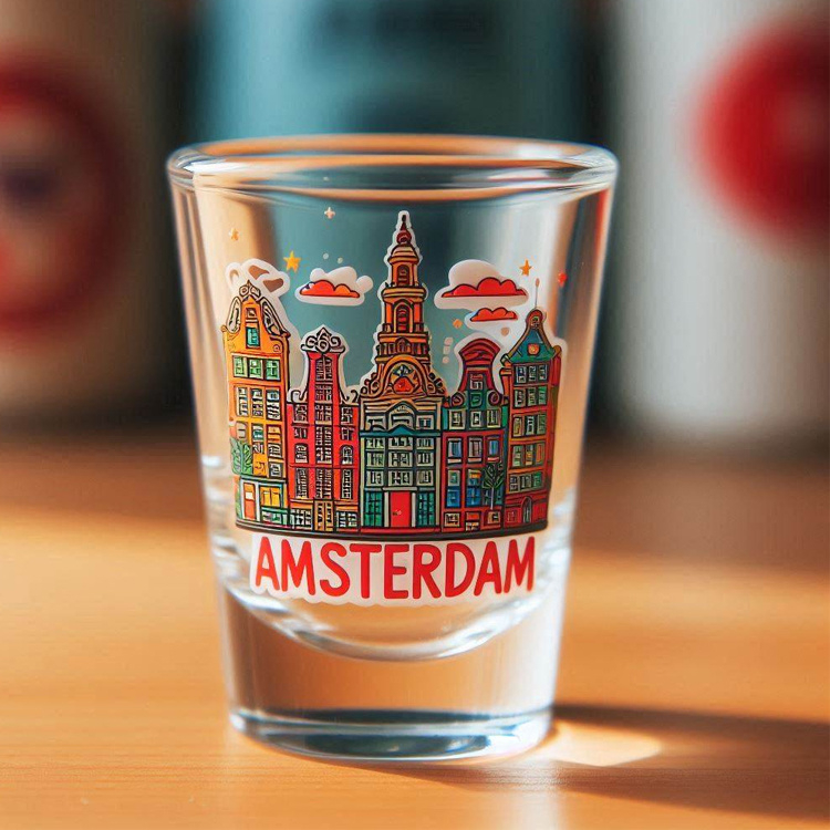 Customized Logo Netherlands Landmarks Shotglass Holland Amsterdam Souvenir Shot Glass