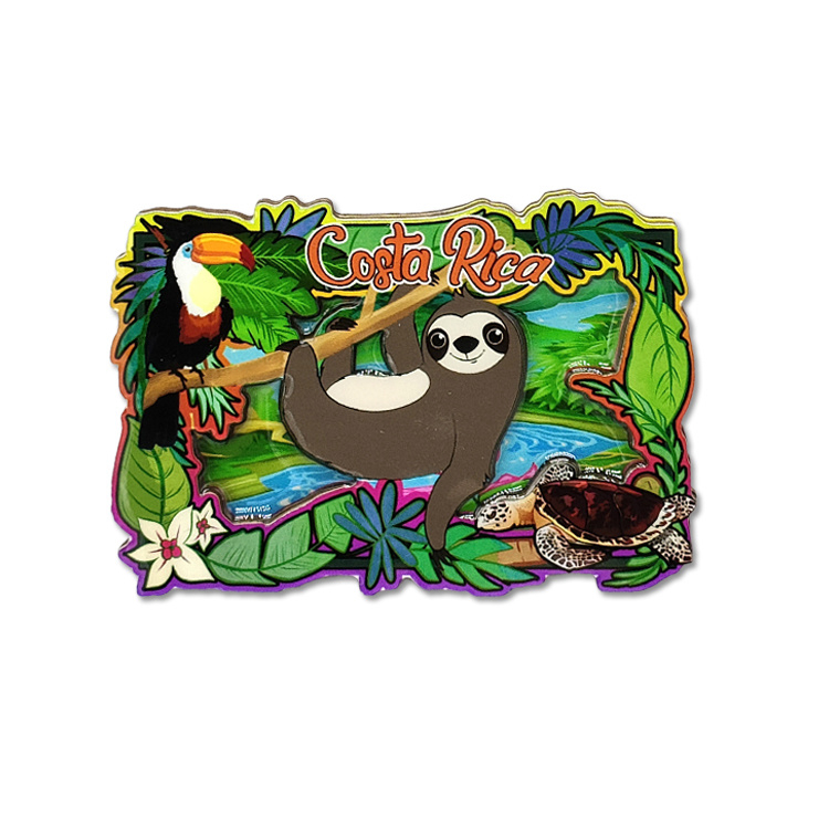 Wholesale Custom MDF Magnet Latin America Brazil Guyana Peru Panama Souvenir Sloth Fridge Magnet