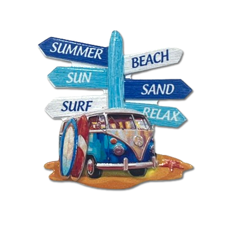 Customized Logo Tourist Souvenir Sign Post Fridge Magnet Beach Stuff Polyresin Refrigerator Magnets