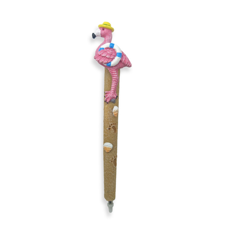 Wholesale Custom Shape Tourist Souvenir Resin 3D Flamingo Pen