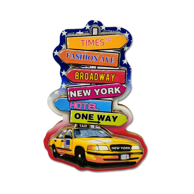 Customized Logo Tourist Gift American City Two Layer Wood MDF Ref Magnets Seattle Souvenirs Fridge Magnet