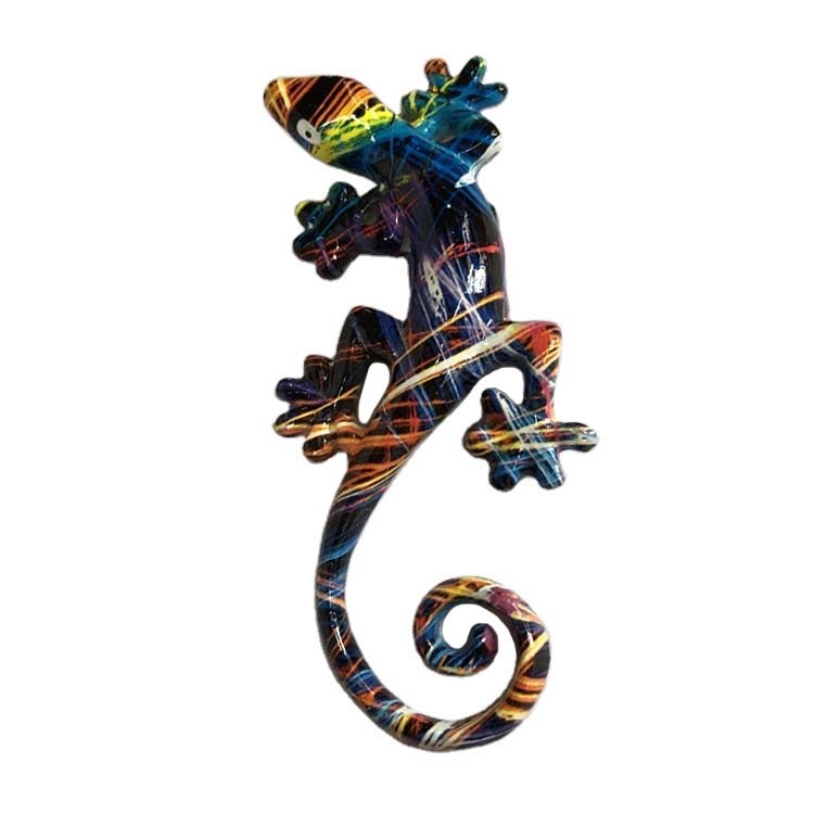 Modern European Style Home Decorative Resin Art 3D Lizard Wall Sculpture Decor