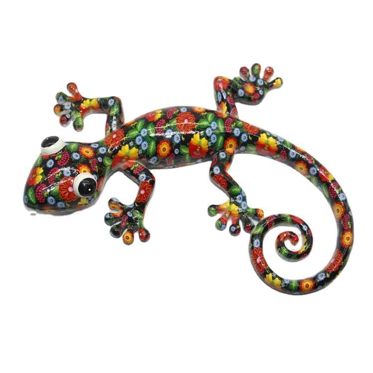 Polyresin Gecko Hanging Sculptures for Wall Decor Resin Wall Lizard Figurines European Style Home Accessories