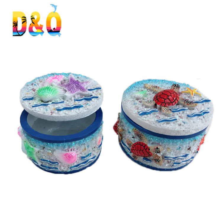 Hand Painted Tourist Souvenir Jewelry Storage Box Resin Box