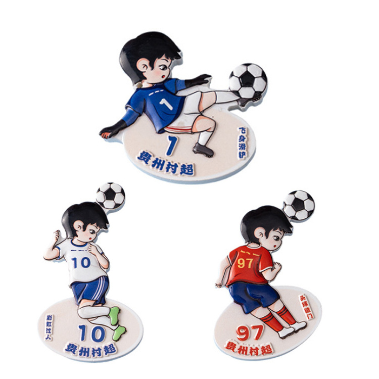 Custom Logo Shaped Resin Printing Soccer Football Souvenir Fridge Magnet