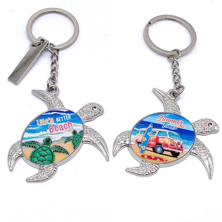 Customized Logo Tourist Souvenir Sea World Metal Enamel Sea Animal Octopus Keychains