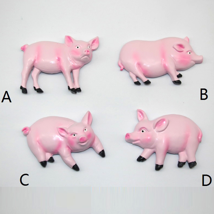 Custom Tourist Souvenir Animal Pig Refrigerator Magnets Cute Resin Pig Fridge Magnet