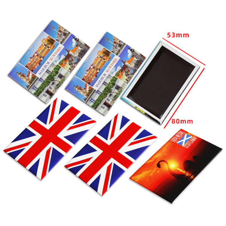 Custom Printing Tourist Souvenir Refrigerator Magnet Tinplate Photo Fridge Magnet 80*53 Tin Fridge Magnet