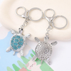 Wholesale Metal Ocean Series Beach Souvenir Rhinestone Turtle Keychain Turtle Key Chain