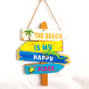 Customized Logo UV Printed MDF Wall Sign Decor Florida Beach Wooden Welcome Sign