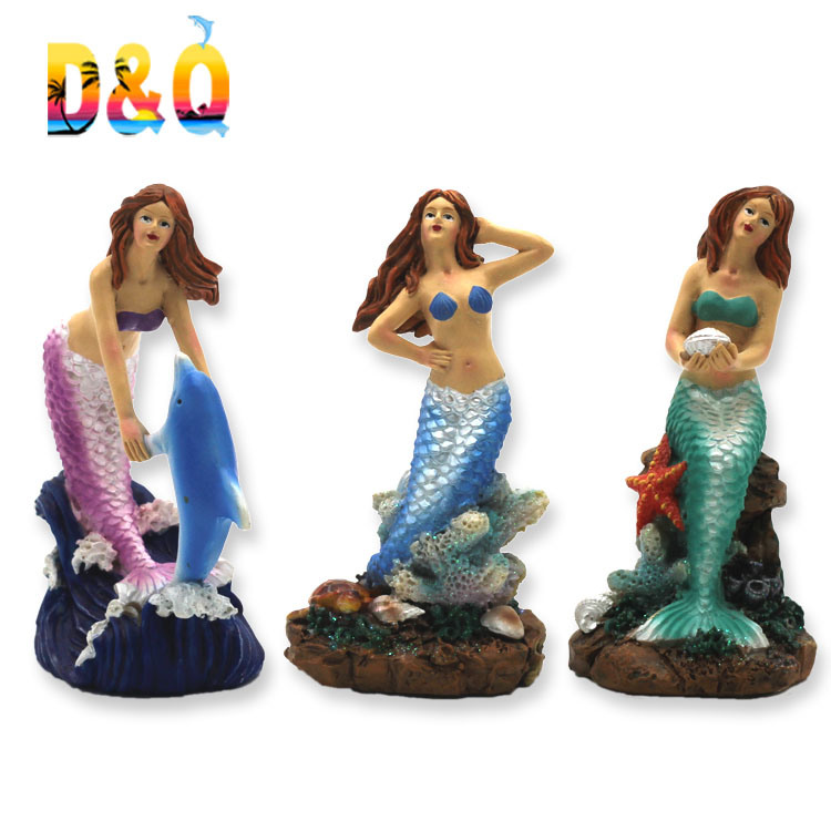 Custom Souvenir Sea Life Animal Figurine Resin Mermaid Statue