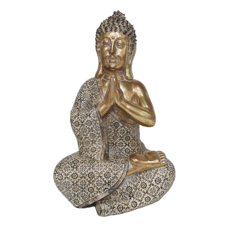 Retro Resin Craft Gold Budha Statue Home Decor