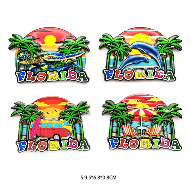 Beach Chair Turtle Dolphin Wood Fridge Magnet Custom Wooden Refrigerator Magnet Souvenirs