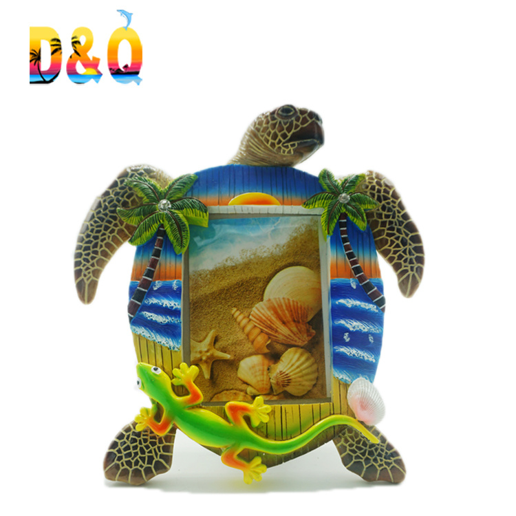 Handmade Beach Souvenir Turtle Resin Photo Frame Table Decoration