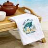 Custom Embroidery logo Tea Towel Ocean Theme Turtle Beach Souvenir Kitchen Cotton Tea Towels