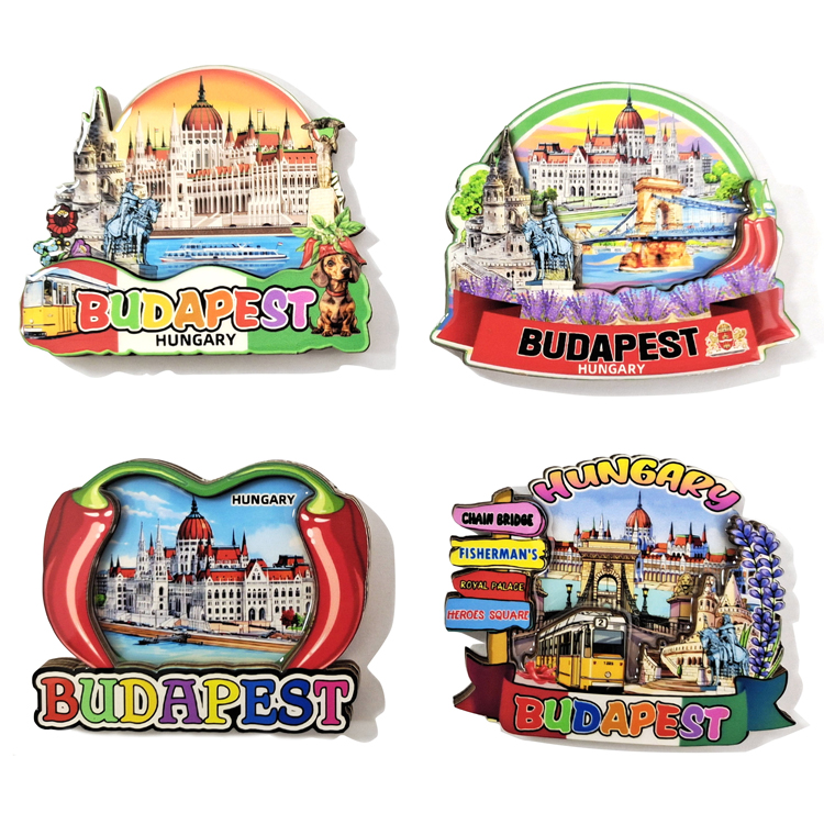 Factory Customised Design Refrigerator Sticker MDF Wood Budapest Hungary Souvenir Fridge Magnet