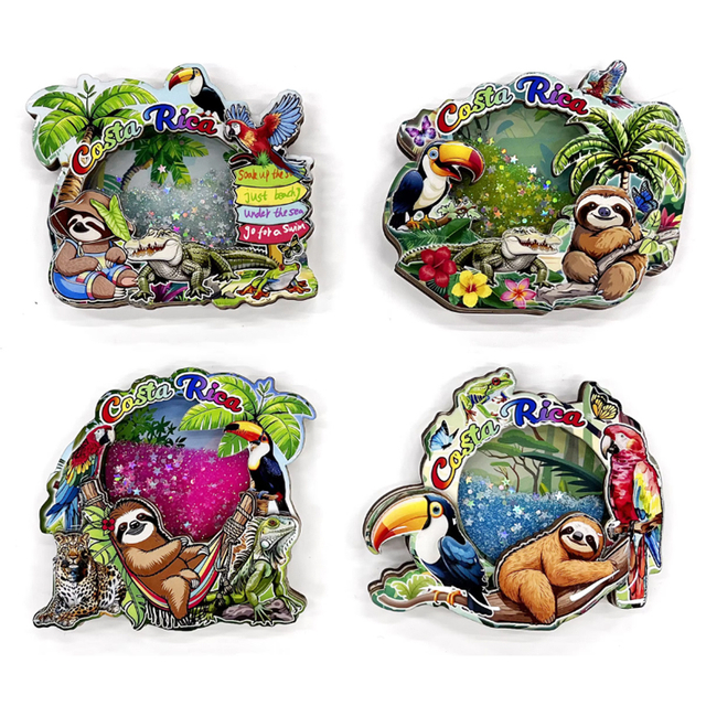 Custom Logo Design Sloth MDF Wood Fridge Magnet Pura Vida Costa Rica Souvenir Fridge Magnet