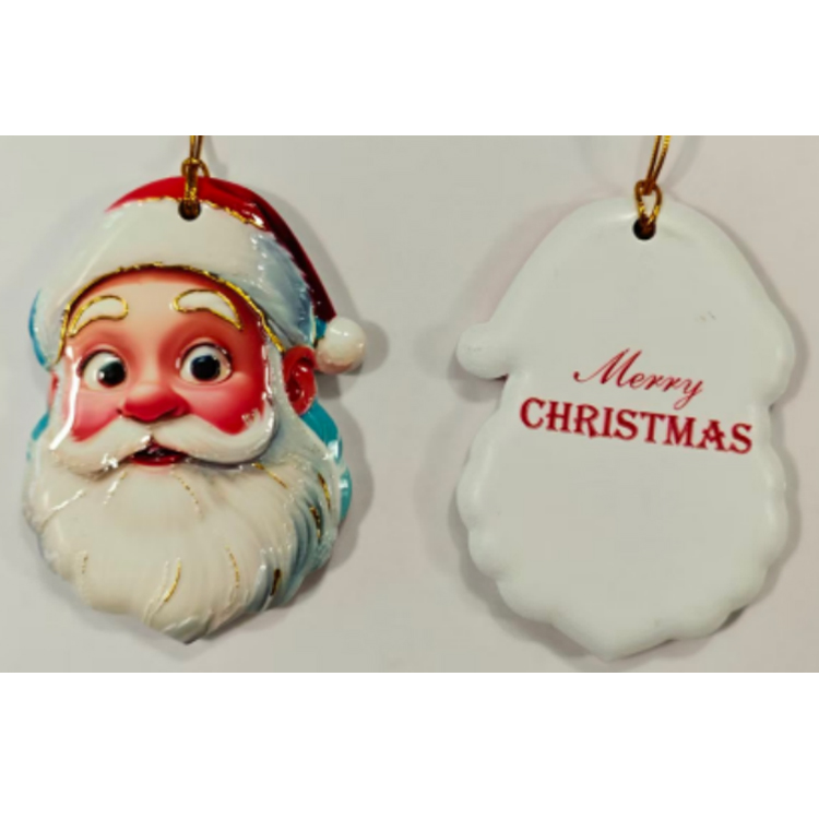 Factory Custom 3d Printed Ceramic Christmas Decoration Hanging Sublimation Ceramic Christmas Ornament