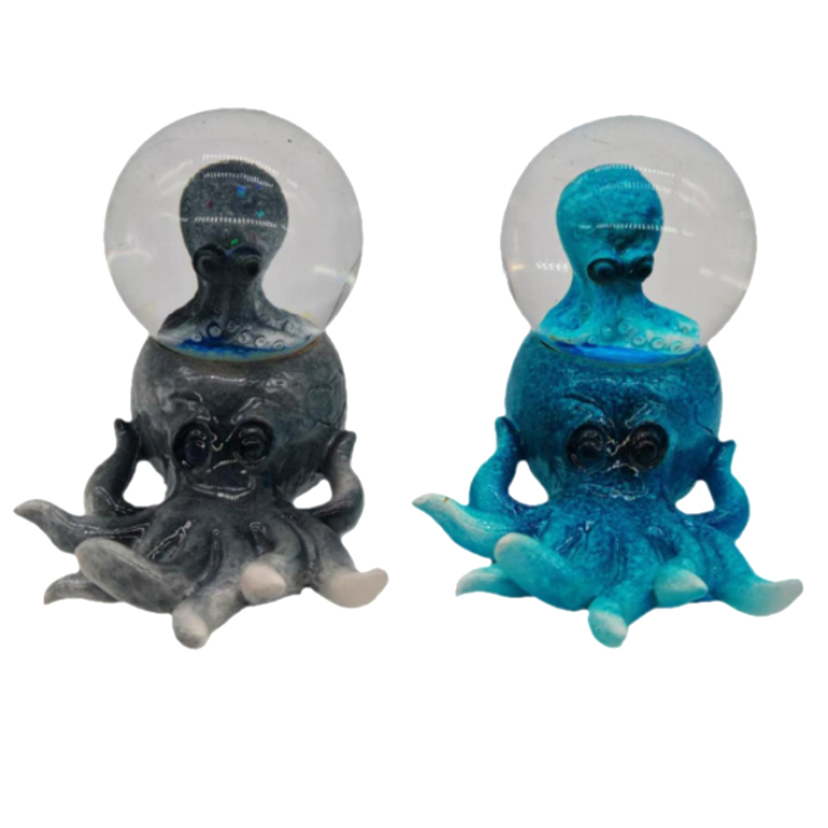 Custom Logo Design Sea Animal Beach Souvenir Miniature Resin Water Globe Crab Snow Globe