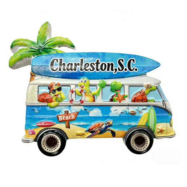 Custom Logo Printed Resin Refrigerator Magnet Beach Turtle Florida Souvenirs Tampa Fridge Magnet
