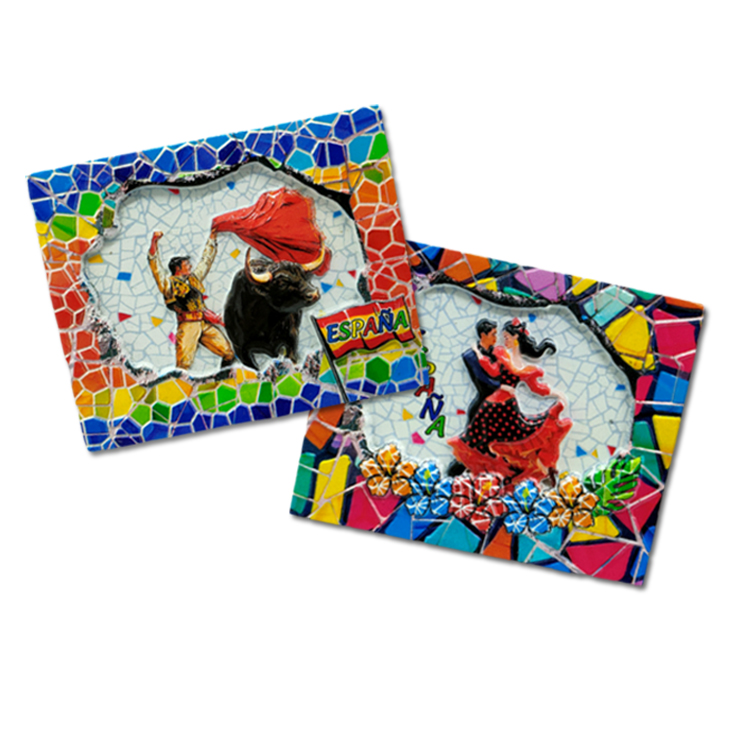 Factory Customized Resin Printed Madrid Espana Espana Flamenco Dancers Sevilla Souvenir Fridge Magnet