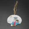 Custom Printed Shell Shaped Resin Christmas Ornament for Hanging