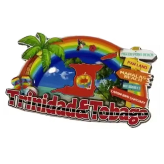 Custom Logo Caribbean Beach Trinidad and Tobago Wood Magnets Trinidad Souvenirs Fridge Magnet