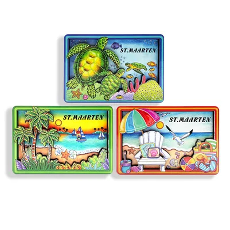 Custom Logo Tourism Gift Beach Turtle Saint St. Kitts & Nevis Souvenir Fridge Magnet