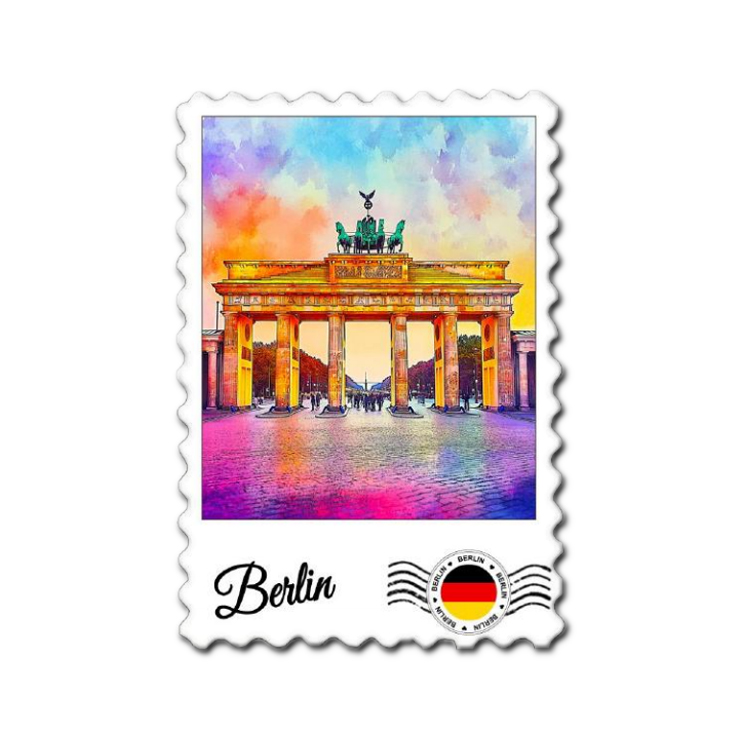 Custom Logo Resin UV Printing Stamp Shaped Macedonia Souvenirs Fridge Magnet