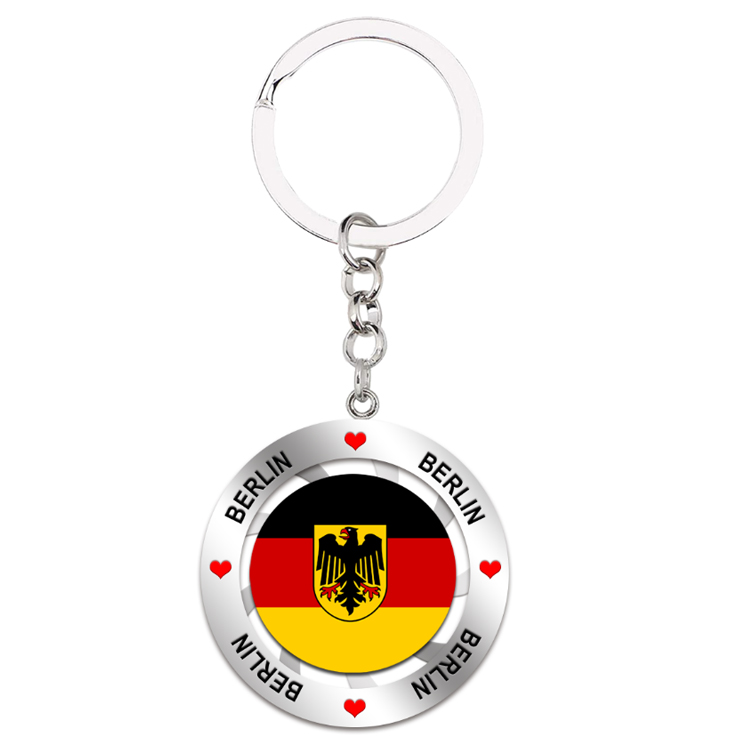 Custom Logo Metal Bear Keychain I Love Montenegro Souvenir Keychain